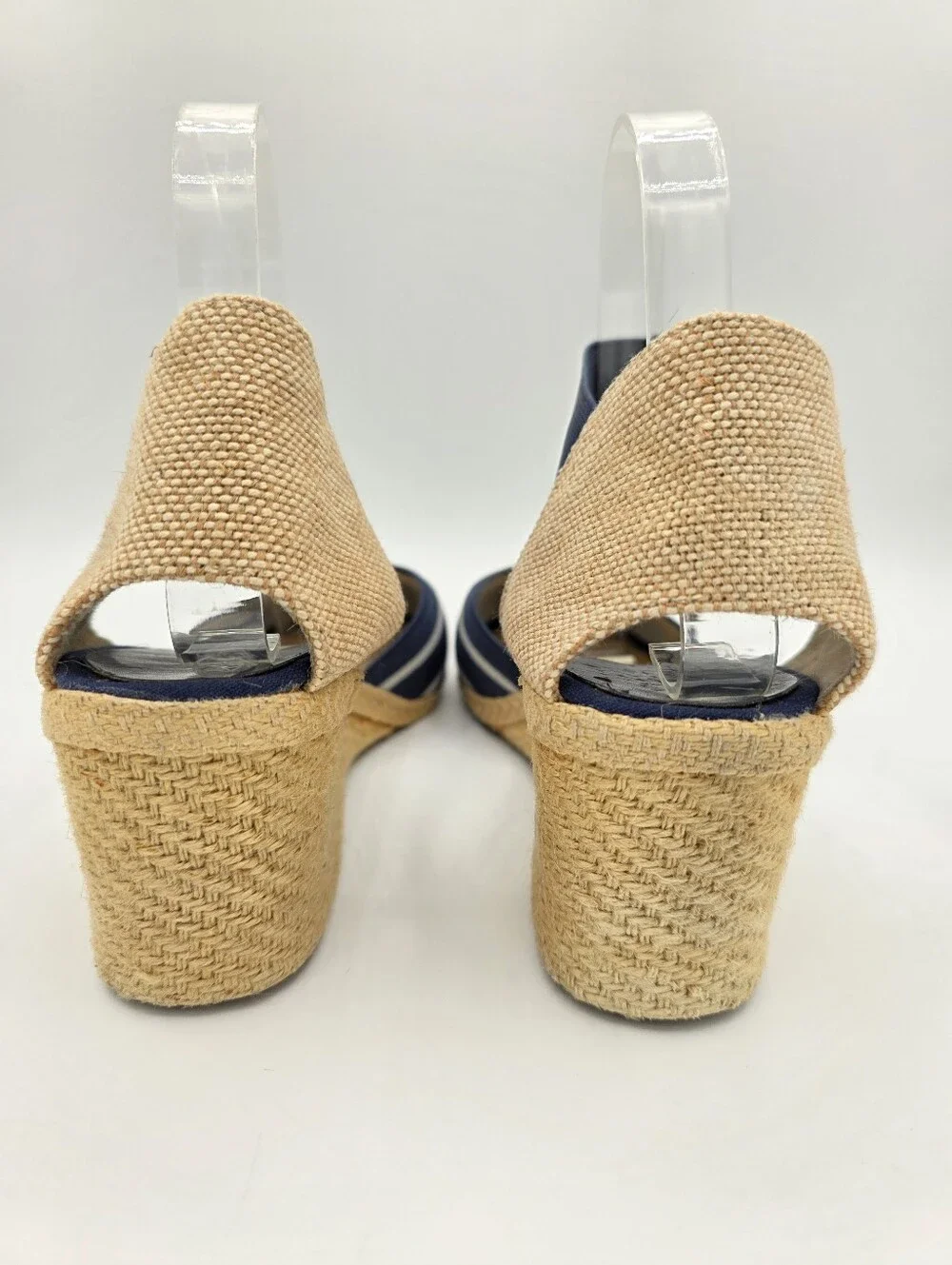 Lauren Ralph Lauren‎ Navy Espadrille Wedges Stripe Size 9.5